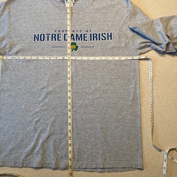Briar Creek Vintage Notre Dame Gray T Shirt Long Sleeve Unisex Adult L - Picture 10 of 13